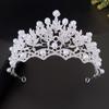 Bridal Highlight Pearl Crown Korean Rhinestone Bridal Tiara Wedding Gauze Jewelry Accessories Birthday Party Crown