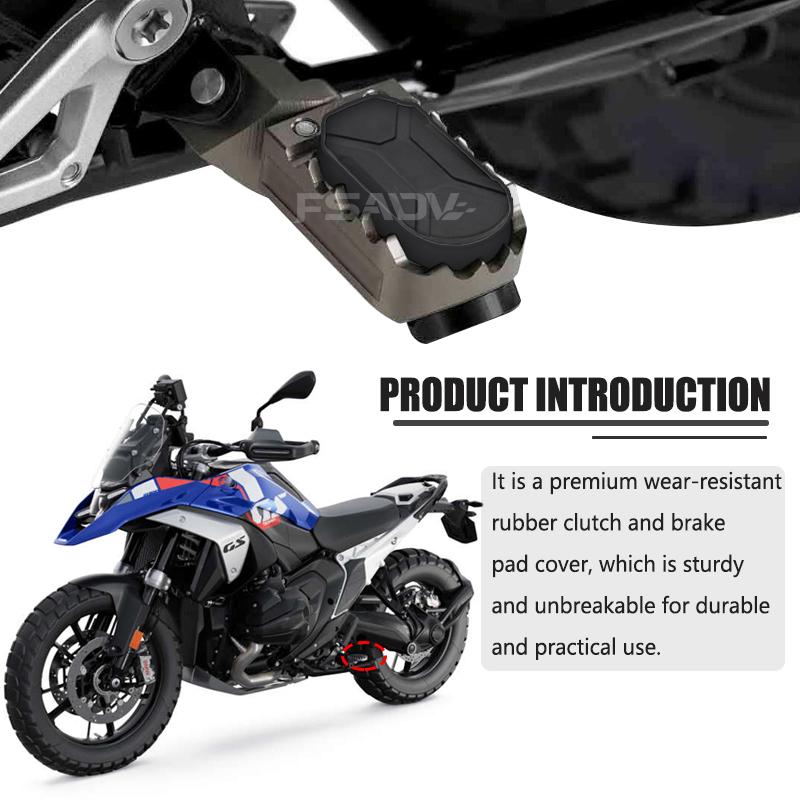 För BMW R1300GS R 1300 GS 1300GS ADV Adventure 2023-2025 Motorcykel Bakre Fotstöd Fotpinne Platta Passagerarfotpinnar Gummiskydd
