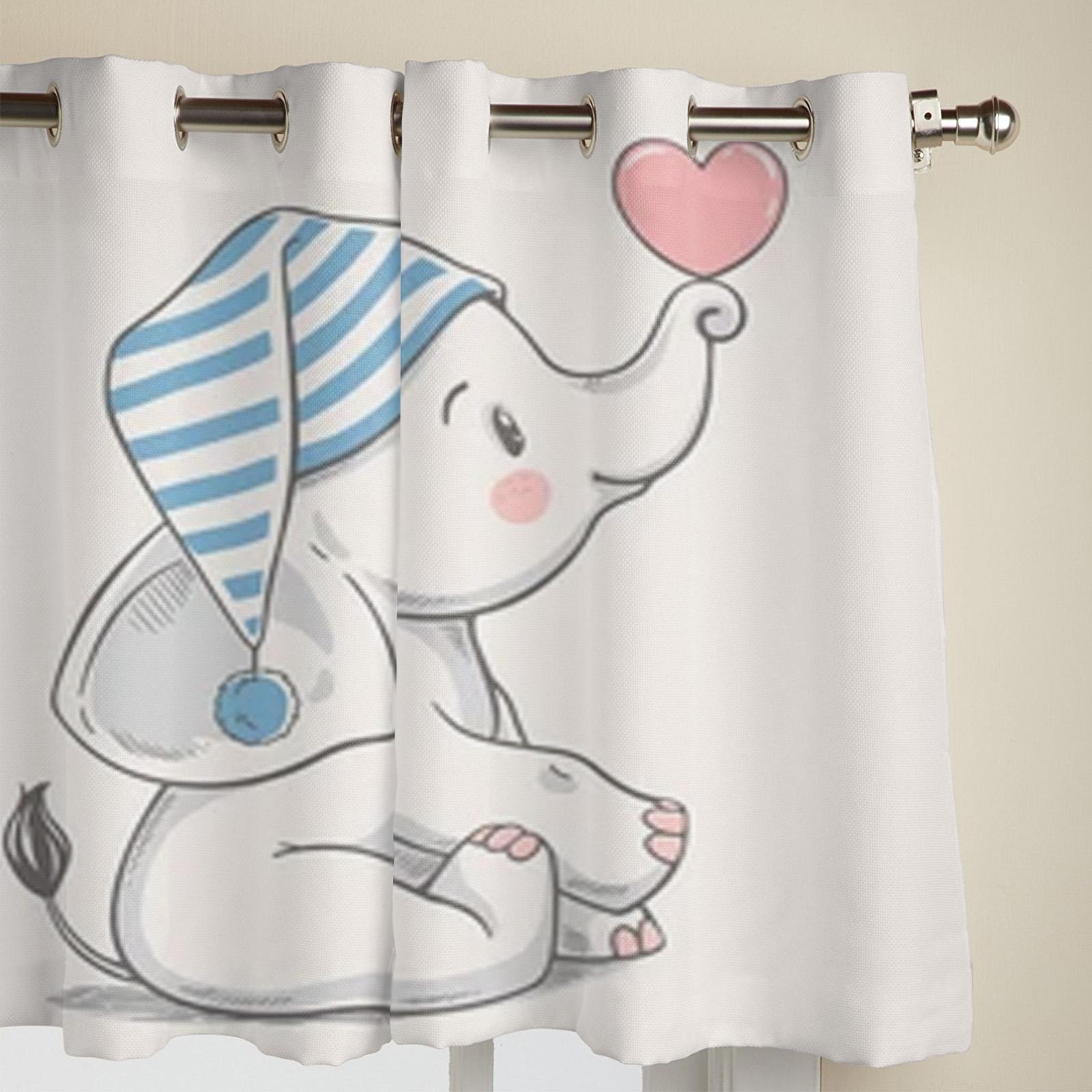 Милые детские оконные шторы со слоном для гостиной — фото 3