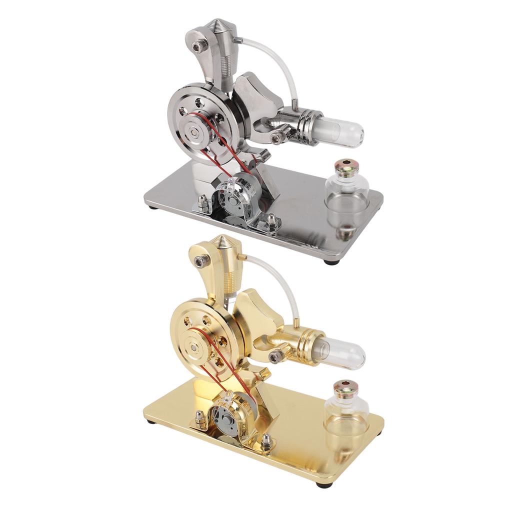 Stirling Engine Motor Model Colorful LED Educational Electricity Power Generator Toy for Kids Adults