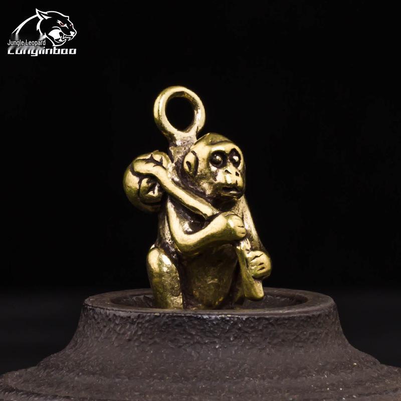 

Подвеска Старая латунь 3D Тайская руна Зодиака Бык - Благоприятный талисман для автомобиля, брелок