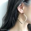New Exaggerated Square Hoop Earrings Large Earrings S925 Silver Needle European and American Style Fashion Simple and Elegant Japanese and Korean Ins