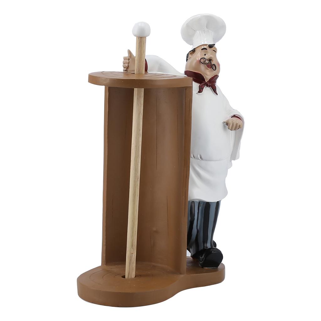 Kuchařská figurka Bytové zařízení Stolní Restaurace Hotel Bar Držák na roli papíru Kuchař Pryskyřičná dekorace