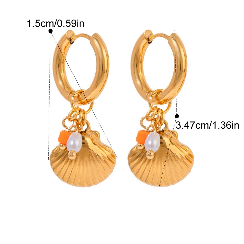 Yori Trendy Charm Pendant Earrings Rust Proof 18K Gold PVD Plated Waterproof Daily Jewelry Attractive Women Accessories