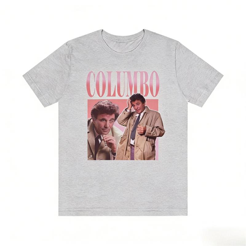 Columbo Fan Retro 90s Vintage Bootleg Rap Meme Holiday Fashion Valentines Day Printed TShirt Tops Gift Summer Shortsleev