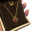Carnelian Necklace for Women Lightweight Luxury Four-leaf Clover Hand Clasp Choker