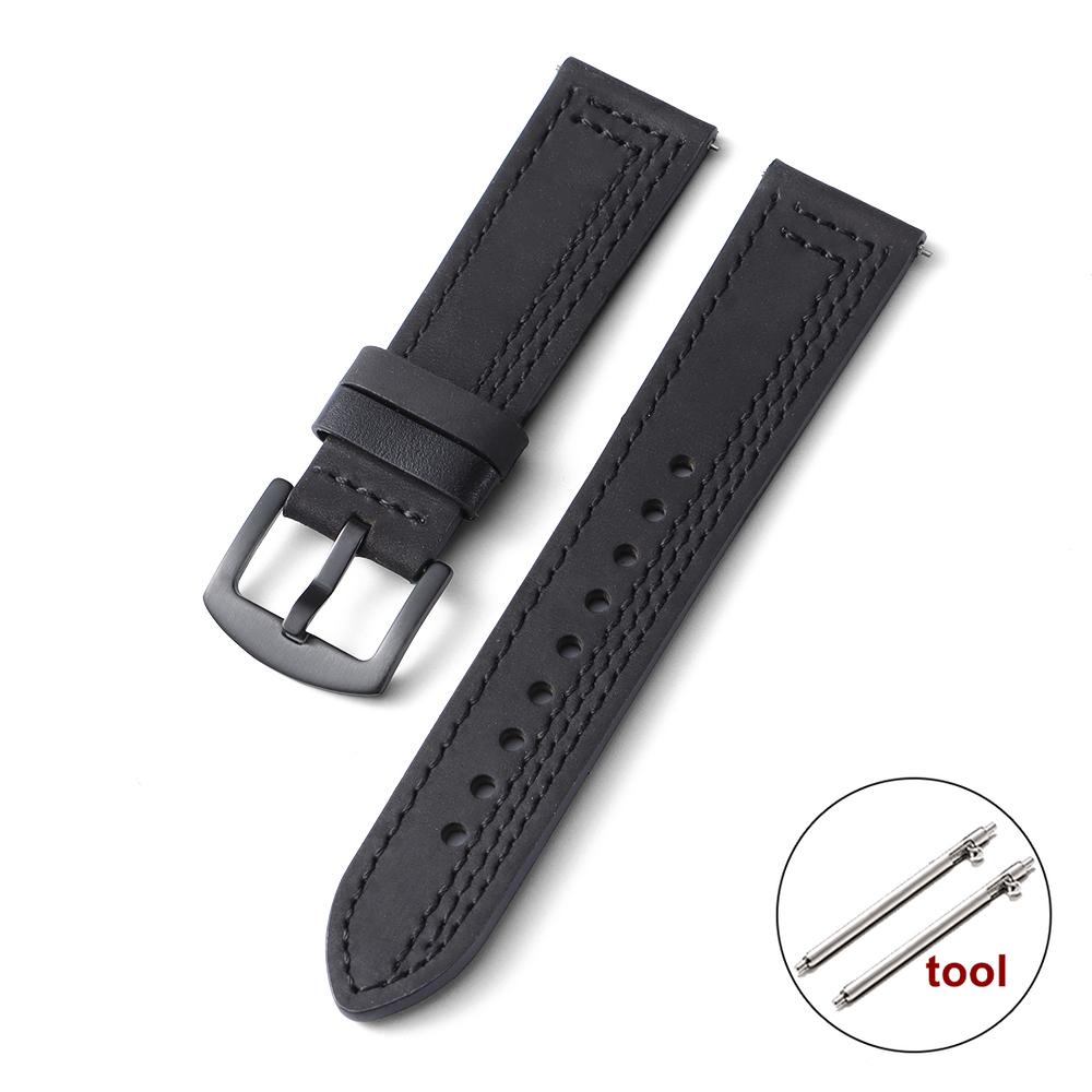 Vintage Genuine Leather Watch Strap 20mm 22mm Quick Release Hand Stitching for Men Women Wristband for Huawei Watch GT5/GT4 Belt