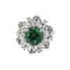 Jewelry Luxury Heavy Industry Imitation Emerald Ruby Sunflower Ring High Texture Treasure Ring Female
