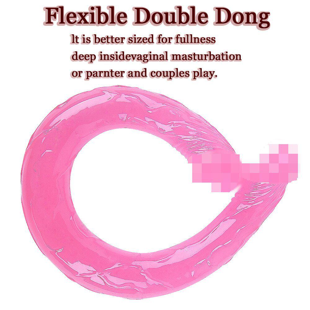 Double-Ended Skin-Friendly Odorless Realistic Dildo for Unisex Use and Solo Play