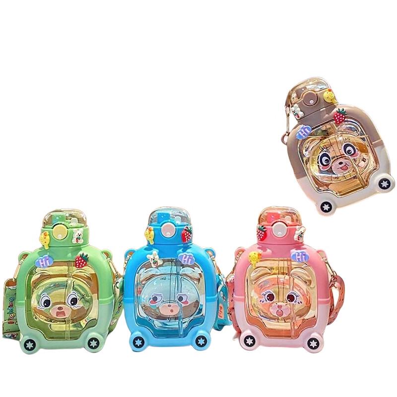 Zt Magic Bear 1000ml Dual-Drink Crossbody Water Bottle