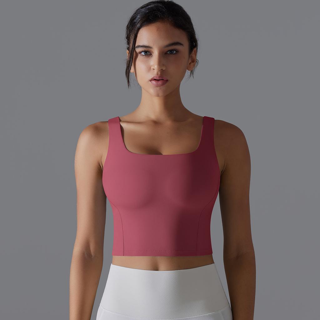 One Cup Tight Height Elastic Solid Color Sports Underwear Vest Running Fitness Yoga Wear Bra