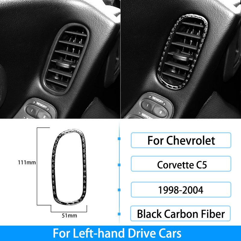 Pentru Chevrolet Corvette C5 1998-2004, fibră de carbon, priză centrală, buton radio, ridicare fereastră, inel pentru chei, decorare pentru capac