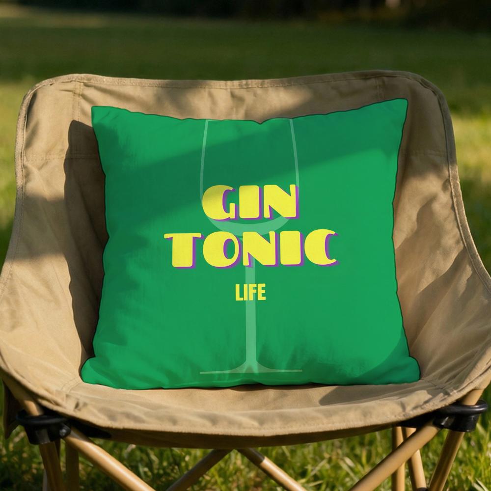 Gin  Tonic Cocktail Print Cushion Cover Soft Reversible  Durable Pillow Cover  MultiScene Use for Home  Car Daily Comfort