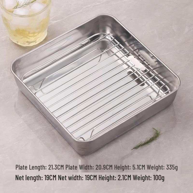304 Stainless Steel Skewer Rack & Baking Pan for Air Fryer/Oven