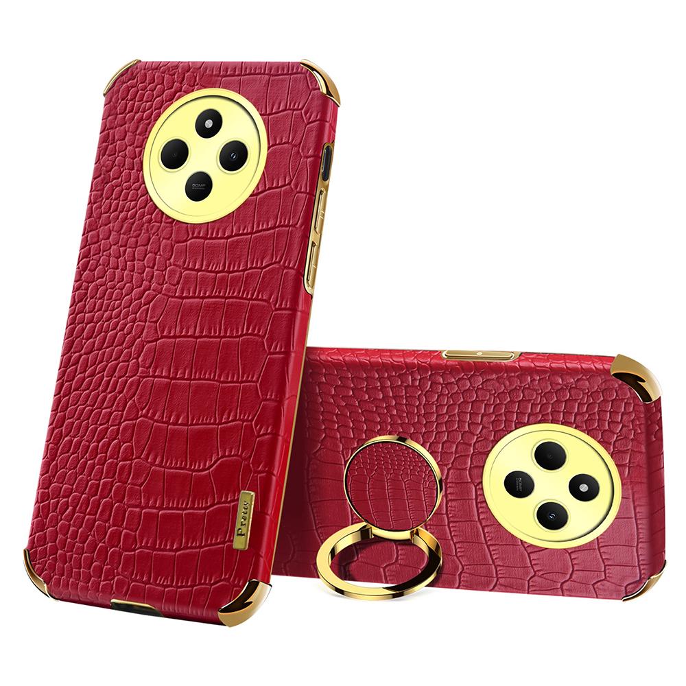 

Kickstand Case for Xiaomi Poco C75 4G/14R 5G/14C 4G Crocodile Texture TPU + PU Electroplating Phone Cover C