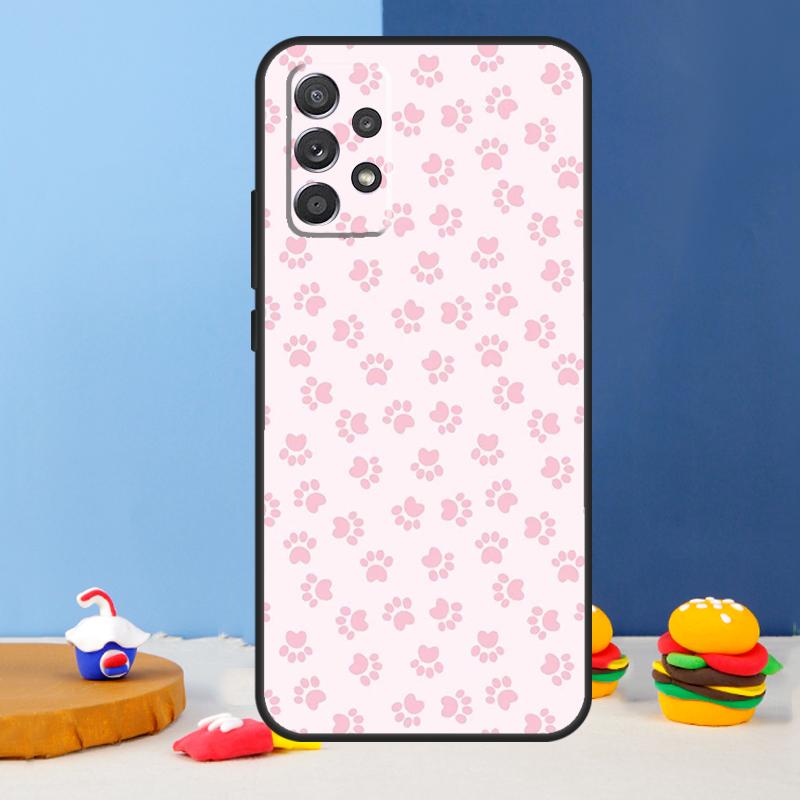 Cat Dog Paws Case For Samsung Galaxy A54 A34 A14 A13 A53 A16 A26 A36 A56 A12 A22 A32 A52 A06 A15 A35 A55