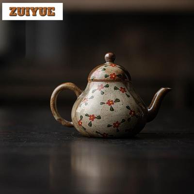 Gruboziarnisty Ceramiczny Czajniczek Mały Kwiat Ręcznie Robiony Zestaw do Herbaty Kung Fu z Filtrem Stary Czajnik Czajniczek Naczynia Rękodzieło 100/120ml
