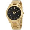MK3478 Slim Runway Black Dial Gold-tone Ladies Watch