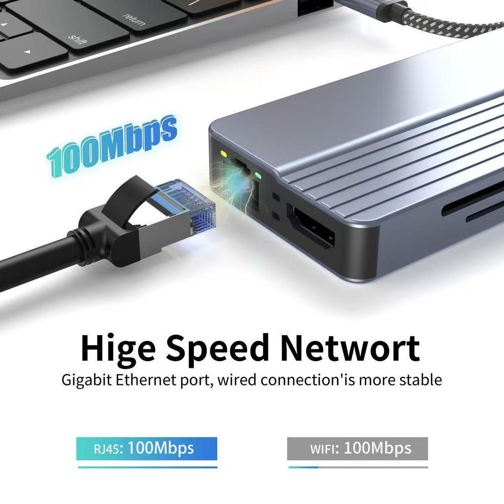 10-in-1 4K Type-C Dock for Mobile, Tablet, Laptop, and Gaming Consoles