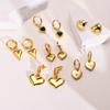 Heart Drop Earring Women, Dainty Huggies Stainless Steel, Love Shape Heart Hoops for Her Gift