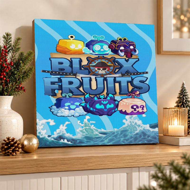 Blox Fruits Diamantmalerei Set 5D Vollbohrer DIY Diamantmosaik Wandkunst Heimdekoration