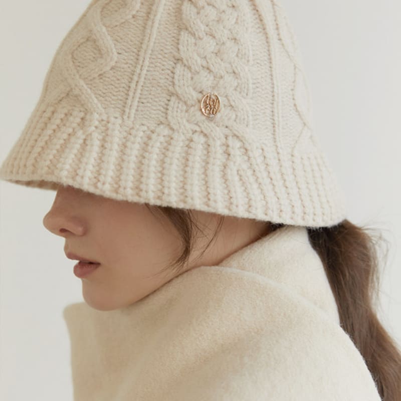 

halden cable knit bucket hat (C034_ivory) ivory