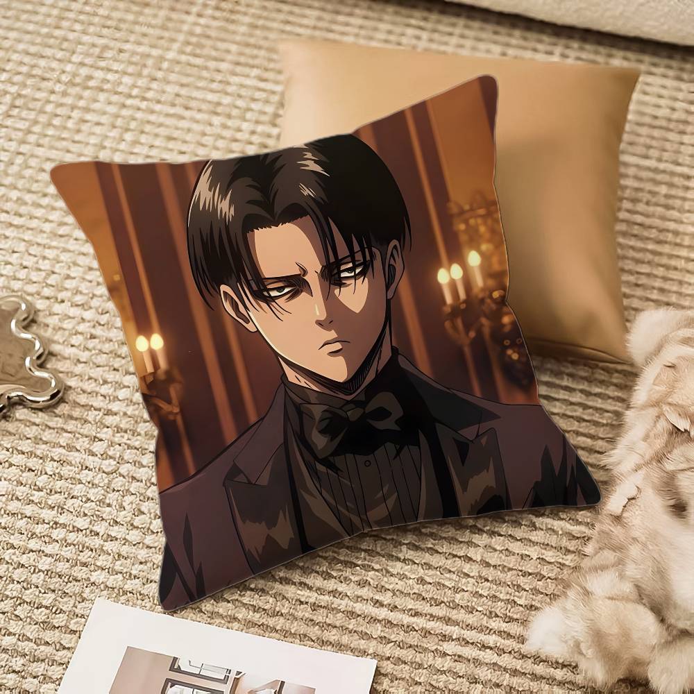 1pc Levi Ackerman Attack On Titan Pillow Case Anti-dustmite Pillowcase Invisible Zipper Silky Plush Sofa