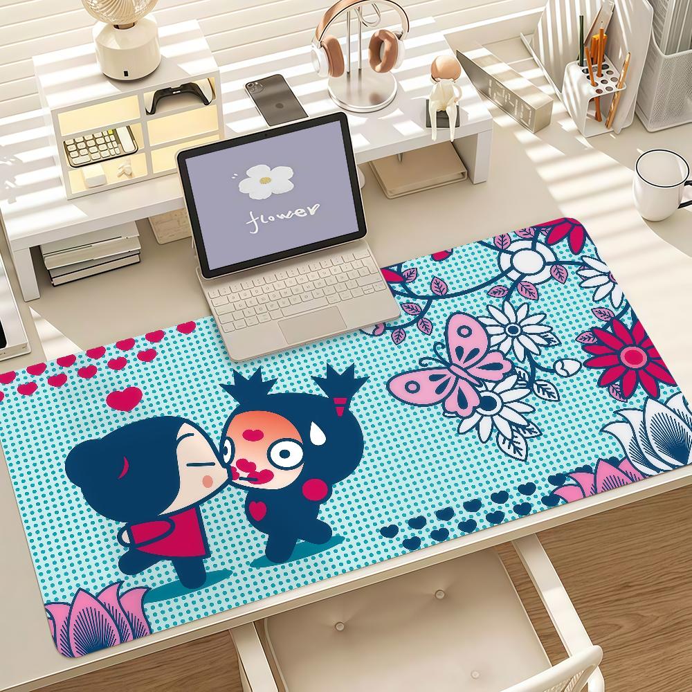 Cartoon PPuccaS Mouse Pad Anti Slip Rubber Edge Locked Thickened Laptop Gaming Desk Mat