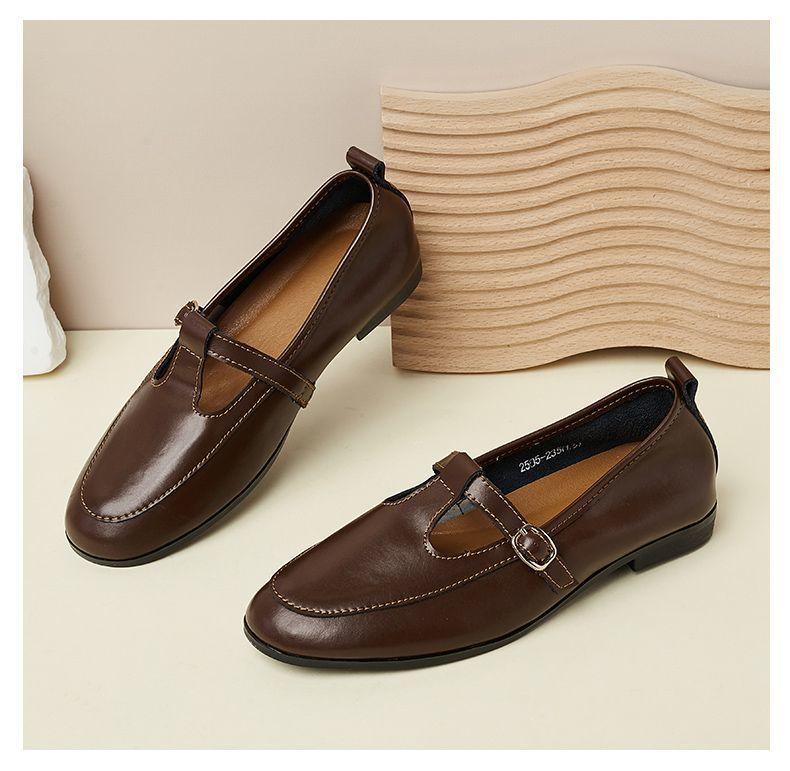 Small leather shoes, black soft-soled casual shoes, leather breathable, lightweight and comfortable work shoes