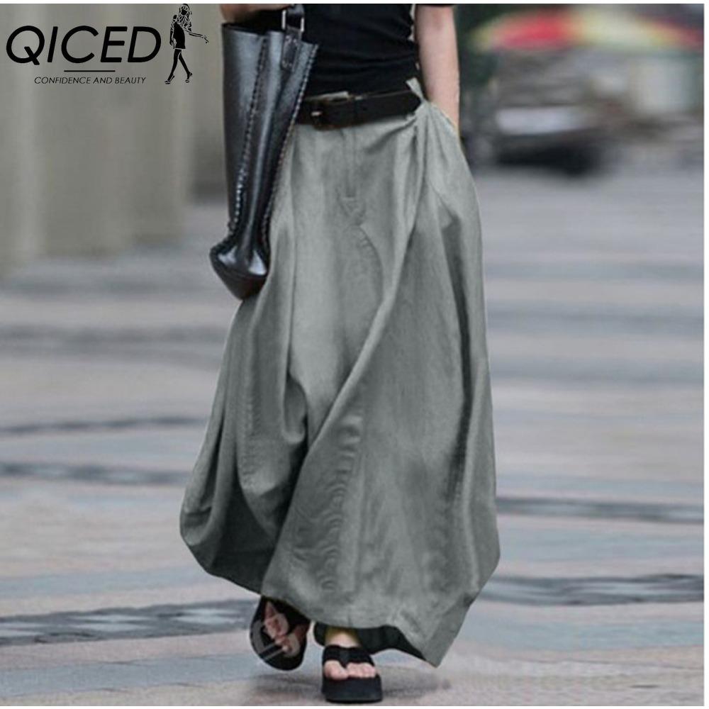 

GMXIA Женские Модные Повседневные Юбки Летние Весенние Однотонные с Принтом XL серый