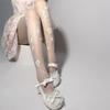 Printed Flower Stockings French Retro Lolita White Pantyhose Thin Dreamy Atmosphere Jacquard Bottoming Socks