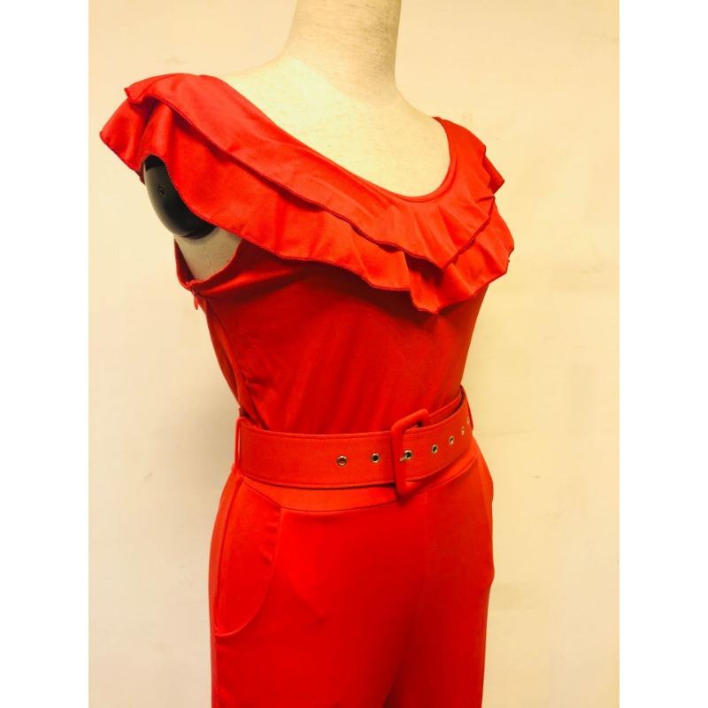 Women's Summer High Waisted Slim Cropped Pants with Belt Romper