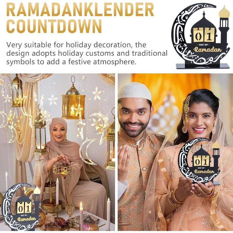 Eid Festival Castle Shaped Acrylic Countdown Calendar for Ramadan Celebration Middle Eastern Islamic Holiday Home Decor