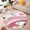 Cute Peanuts Snoopy Round Rug Anti-Skid Floor Carpet for Living Room Bedroom Children Room Home Decoration