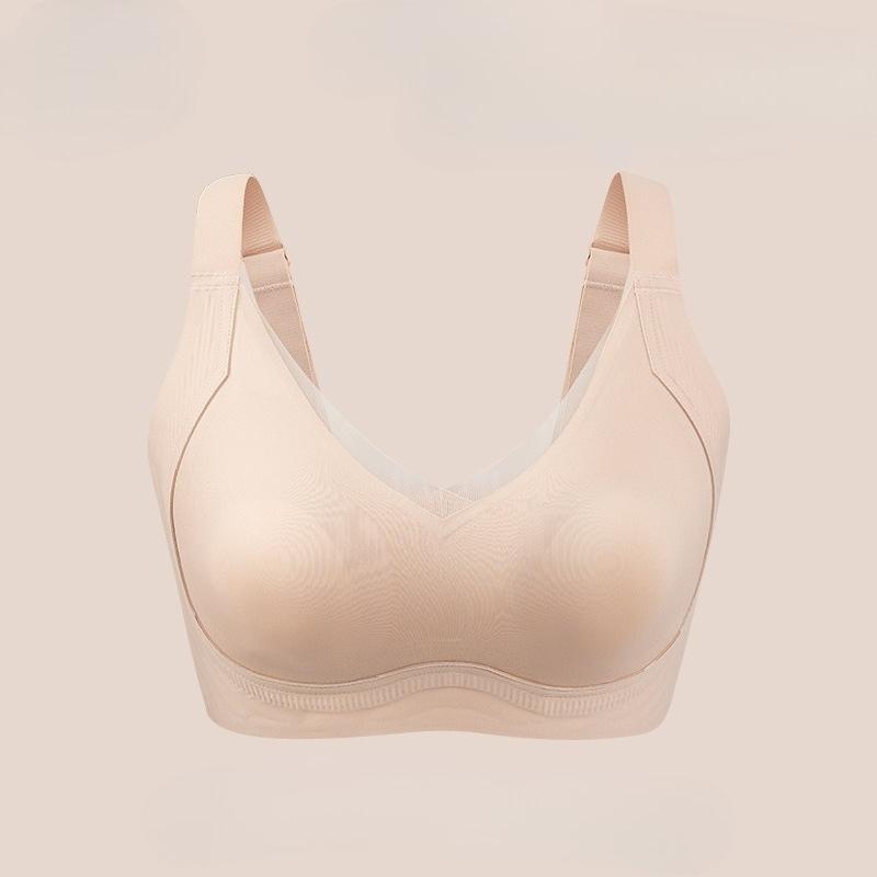 Big Breasts Look Small Nude and Comfortable Bra Seamless No-rims Breast-locking and Fat-locking Underwear