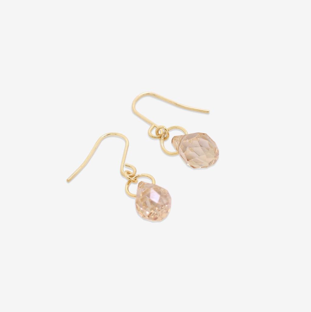 ESTELLE [Official] [Web Exclusive] Women's Hook Earrings, 10K Yellow Gold with Crystal, 0202-3087-0019-0000