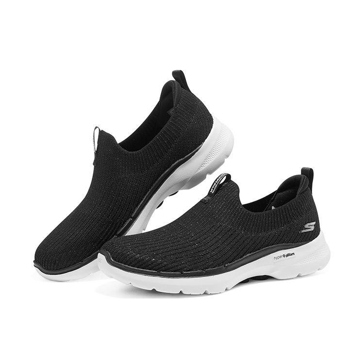 Skechers Go Walk 6 Fabric Comfortable Durable Low Top Casual Shoes Women sneaker Black 124521-BLK