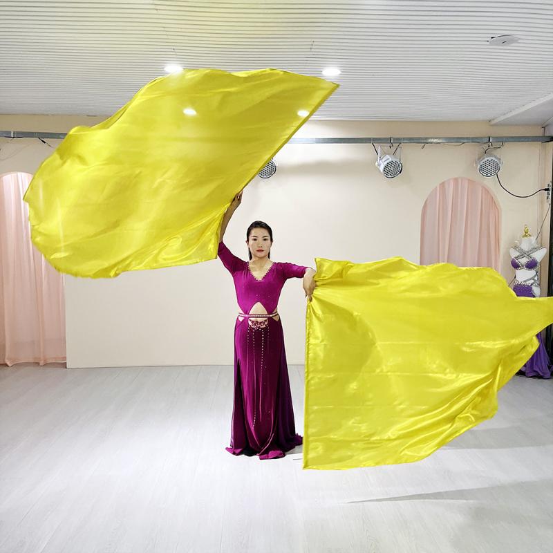 Con Bastoncini Telescopici Ventaglio Danza del Ventre Ventagli Imitazione Seta Accessori Bastoncini Estensibili Foulard Multicolore Bandiera Accessori da Ballo Leggeri