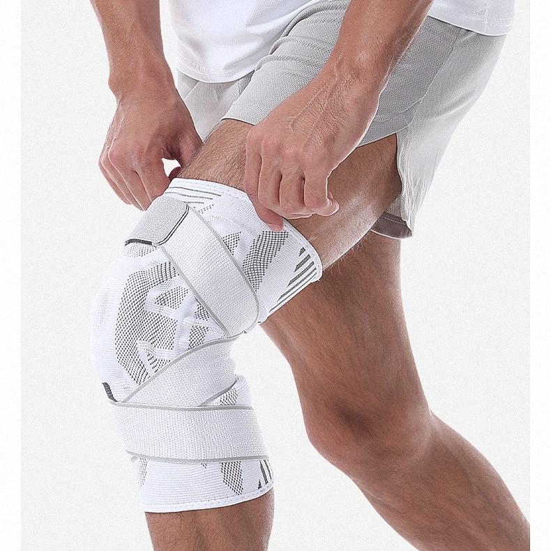 Knee Brace Adjustable Strap Silicone Pad Knee Support for Men Women Running Basketball Squat Arthritis Pain Relief Compression Knee Pad M L XL