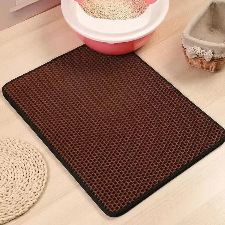 Kattesandmatte Dobbelt lag Vanntett Kjæledyr Kattesandkassematte Sklisikker Sand Kattematte Vaskbar Madrass Rengjøringsmatte Produkter