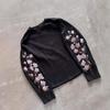 Floral Print Crew Neck Long Sleeve T-Shirt Retro Street Style Casual Top Men Women