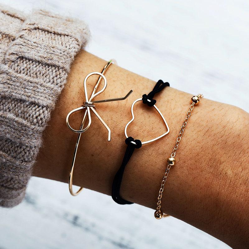 New Design Vintage Women Boho Bracelets Set Moon Shell Heart Tortoise Charm Beads Chains Bangle For Female Bohemian Jewelry