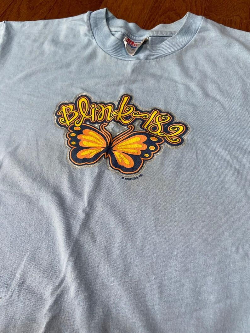 

1999 Blink 182 Butterfly T-shirt vintage light blue t-shirt cotton S-5XL QT2062 Unisex T-Shirt L