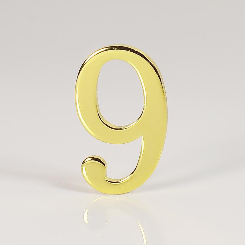 D-Shaped Imitation Gold Metal Address Number Plate