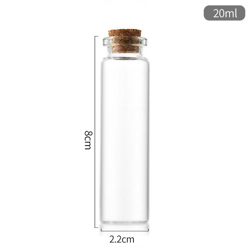 20pcs Handmade DIY Creative Tools Small Capacity Hangable Decorative Vial Cork Lid Stopper Transparent Glass Subpackage Bottle