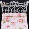 TALOS Dollhouse Bed European Style Accessories Metal Mini Double Bed Props Supplies for Room Scene