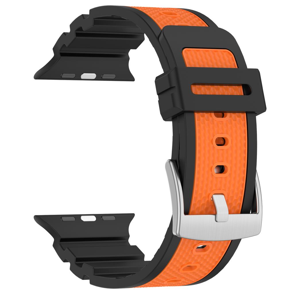 Silicone Band for Apple Watch Series 10 9 8 7 SE 6 5 4 3 2 1 42mm 41mm 40mm 38mm Dual Color Watch Strap