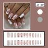 24pcs Simple Yet Stylish Press On Nail French 3D Rhinestones Butterfly and Floral Design Stick On Nail for Celebrations