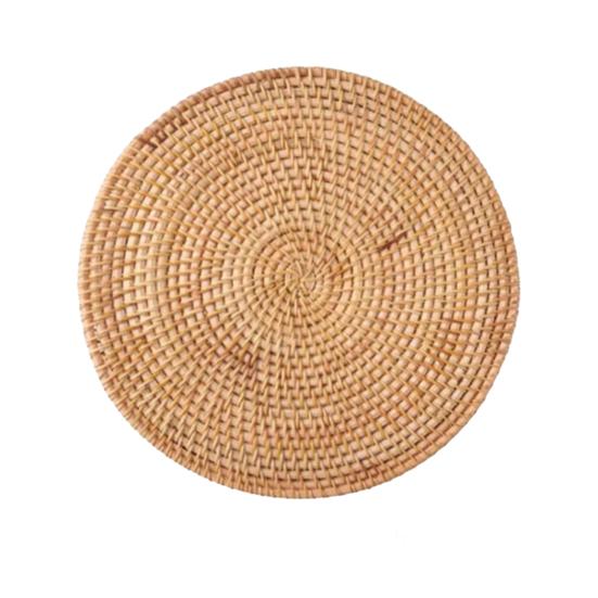 Handwoven Rattan Coaster Set Heat-Resistant Placemats for Cups Teapots Casserole Natural Eco-Friendly Rustic Table Protector for Home