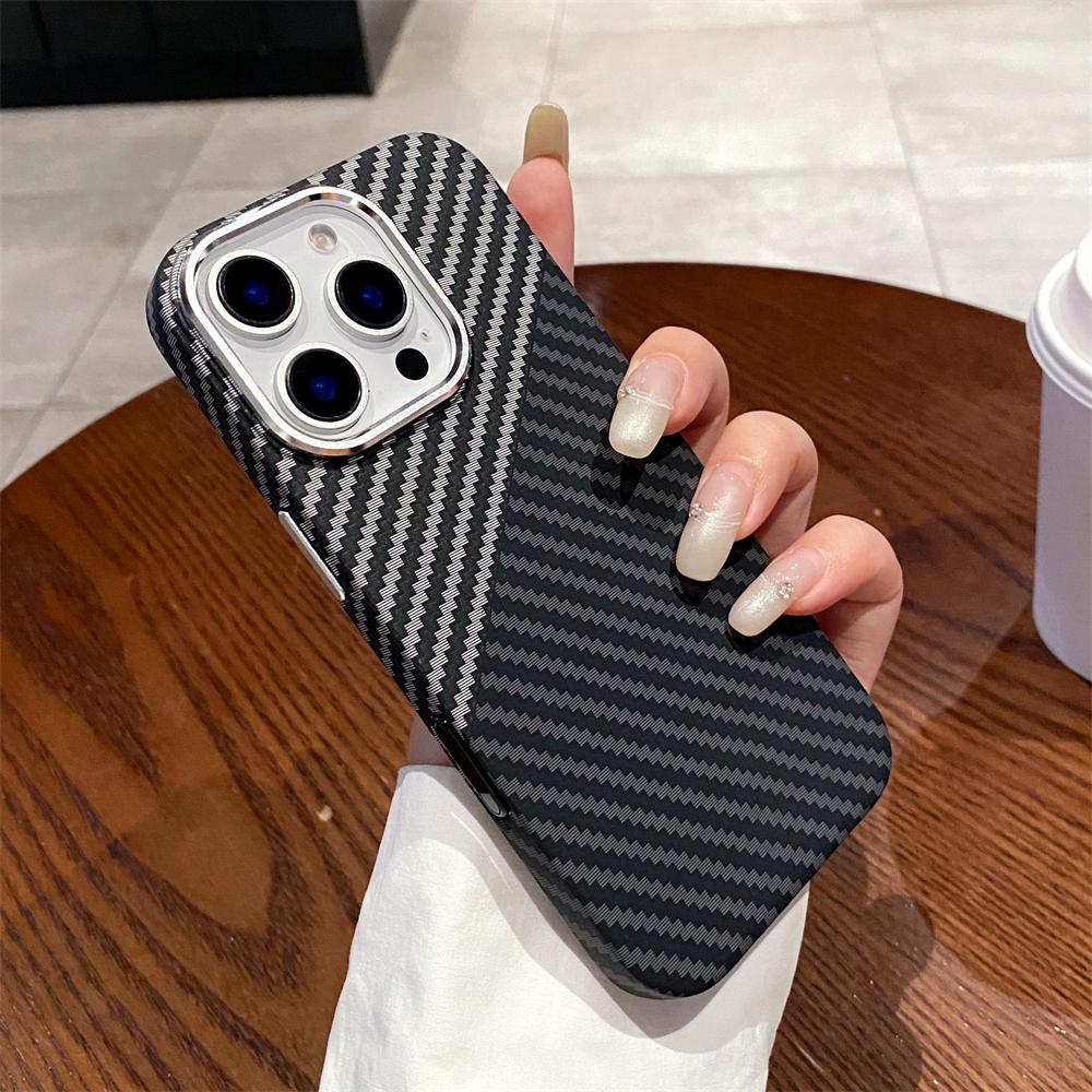 Carbon Fiber Texture For Magsafe Magnetic Case For iPhone 16 Pro Max 16 Plus Wireless Charging Camera Control Button Hard Cover